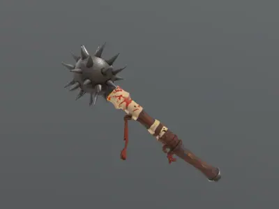 Spiked Mace Medieval Fantasy 3D Weapon Model Low-poly 3D model