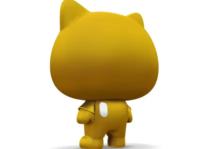 Golden Cat Character 3D model