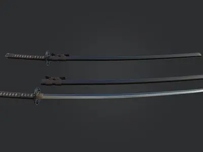 samurai Sword-Katana Low-poly 3D model