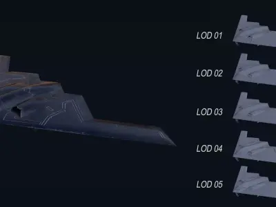 Asset - Army - B2 Spirit 3D MODEL REALISTIC Low-poly 3D model