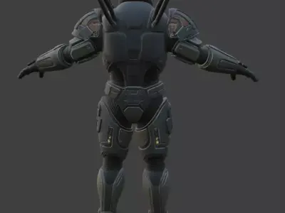 Futuristic sci-fi soldier 3D model
