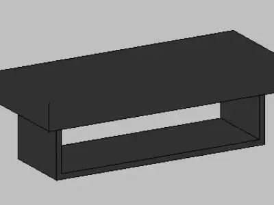 Rustic Solid Wood Coffee Table  Revit Family  3D model