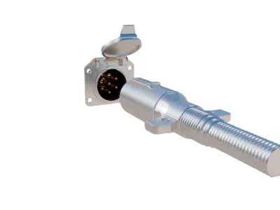 7 Way Trailer Connector Plug Electrical Tow Socket Truck n RV Low-poly 3D model