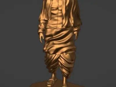 Statue of Unity or sardar patel Low-poly 3D model