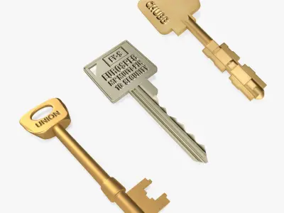Door Lock Keys Collection 2 3D model