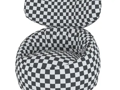 moooi hana low back armchair wingback liscio Free low-poly 3D model