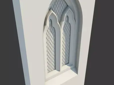 Medieval Gothic Window 06 3D model