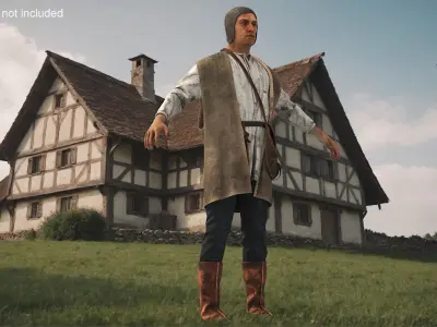 Medieval Simple Clothes Set 3D model purchase