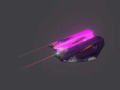 Laser-guided lightning cannon Low-poly 3D model