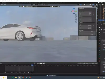 Drift car street with BMW Rigged Free 3D model