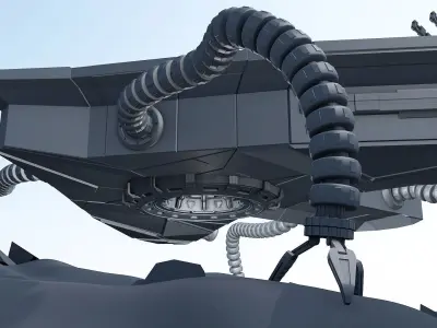 Spaceship with insect 3D model