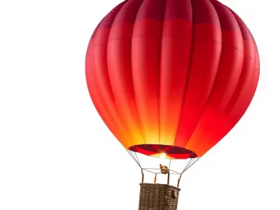 Classic Hot Air Balloon Sunset Gradient model pack Low-poly 3D model
