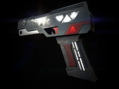 Rustic SciFi Game-ready Pistol Free 3D model