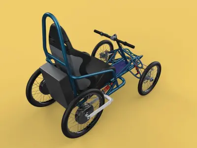 ELECTRIC QUAD BIKE 4 WHEELER BICYCLE ATV QUADRICYCLE 3D model