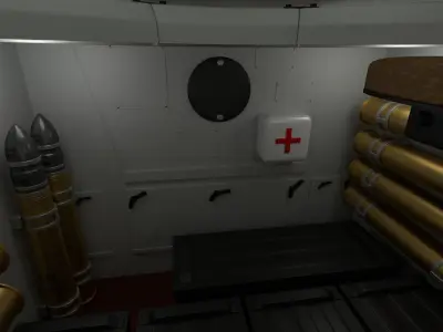 T-34 85 Interior Engine Bay Full Winter Camo 3D model