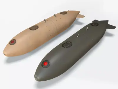 Aircraft External Fuel Tank 120L Low-poly 3D model