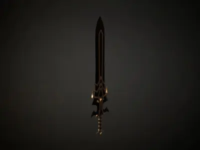 Medieval Evil Fantasy Sword Low-poly 3D model