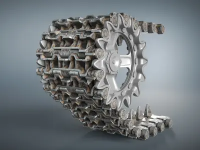 T-72 Tank Tracks Low-poly 3D model