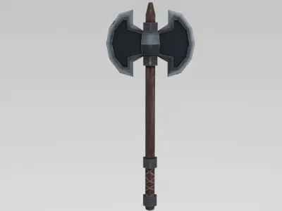 Handpainted Axe Low-poly 3D model