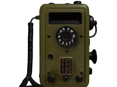 Vintage Military Field Phone 3D Model 3D model