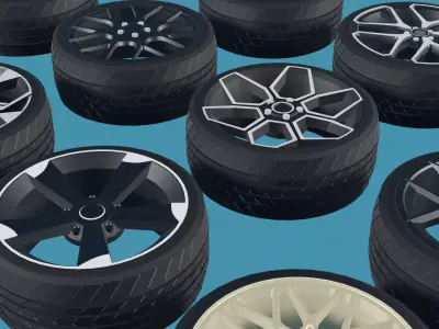 Car Rims Pack - Low poly Low-poly 3D model