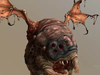 Winged Larva Sand Monsters Attack 3D model