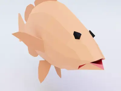 Common carp fish 3d model  Low-poly 3D model