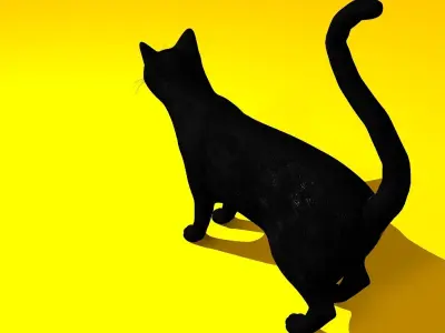 Cat Rigged and GIFT Low-poly 3D model