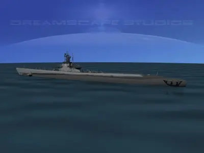 Balao Class Submarine USS Lagardo SS371 3D model