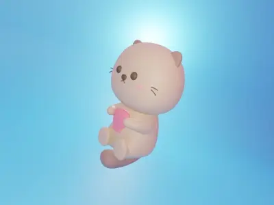 Cute Sea Otter 3D model