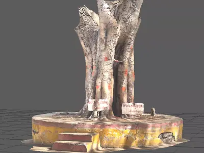 Old Tree Trunk of Pipal tree 3D model