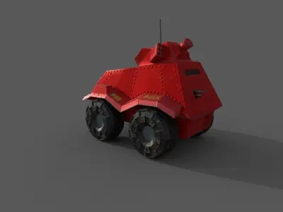 stylized tank Low-poly 3D model