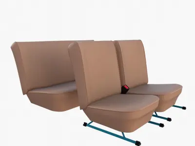 Generic Brown Leather Seats v2 3D model