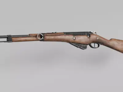 Military Gun low poly mesh Low-poly 3D model
