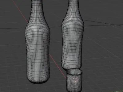  Soda bottle and glass 3D model