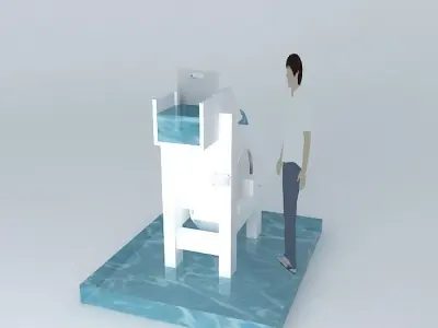 Wooden windmill overshoot Free 3D model