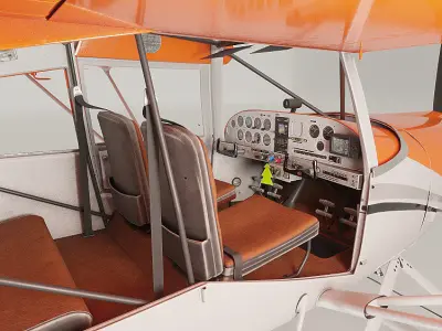 Light hydroplane Maule with interior 3D model