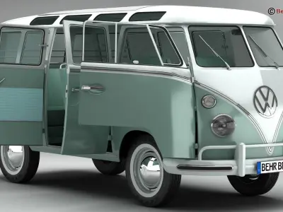 Volkswagen Type 2 Samba 1963 3D model