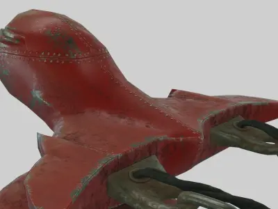 Low Poly Dieselpunk Santa Sleigh With PBR Materials Low-poly 3D model