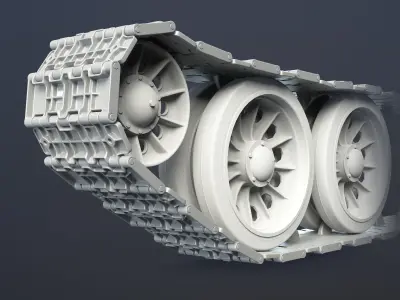 T-34 Tank Tracks Set Low-poly 3D model