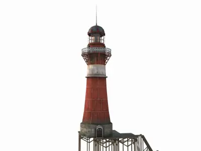 Hand drawn architectural lighthouse 3D model
