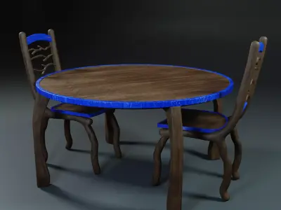 dining table and chair Free 3D model