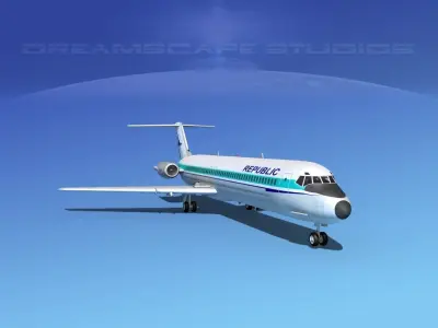 Douglas DC-9-50 Republic 3D model