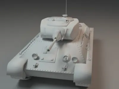 T-34-STZ Tank Low-poly 3D model
