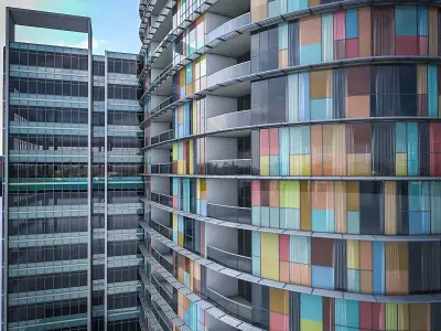 Residential Tower 02 Low-poly 3D model