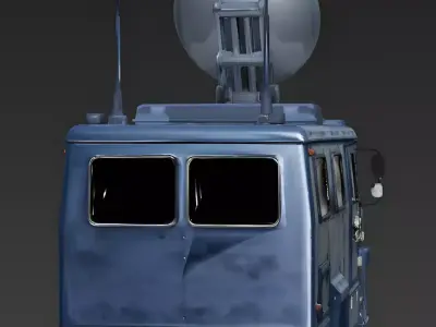 Realistic Tactical Satellite Van 3D Model Low-poly 3D model