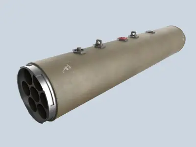 XM-157 Launcher With 70mm Missile Low-poly 3D model