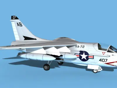 Chance Vought A-7C Corsair II V27 USN 3D model