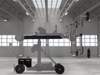 Heavy carriage Low-poly 3D model