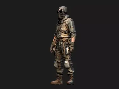 Dystopian Explorer Low-poly 3D model